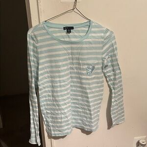 GAP Kids Light Blue and White Striped Shirt